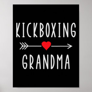 Poster Fière grand-mère de kickboxing Grand-mère de kickb