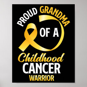 Poster Fière Grand-Mère D'Un Guerrier Du Cancer De L'Enfa