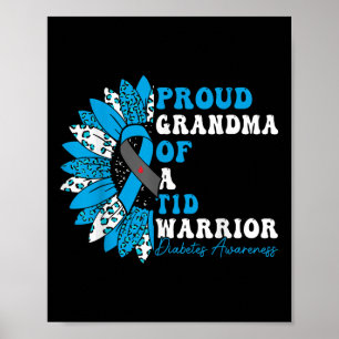 Poster Fière Grand-Mère D'Un Guerrier T1D Type 1 Diabète