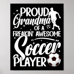 Poster Fière grand-mère d'un joueur de football Grand-mèr