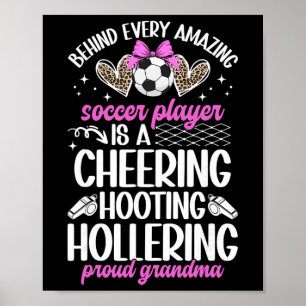 Poster Fière grand-mère d'un joueur de football Grand-mèr