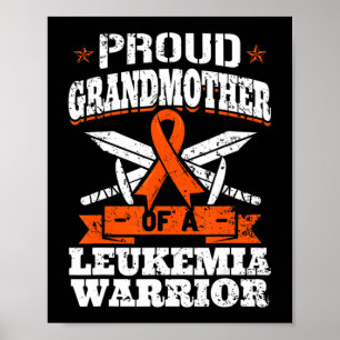 Poster Fière Grand-Mère D'Une Leucémie Guerrière Sensibil