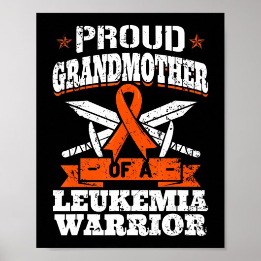 Poster Fière Grand-Mère D'Une Leucémie Guerrière Sensibil (Devant)