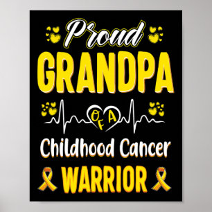Poster Fière Grand-père Cancer de l'enfance Guerrier de s