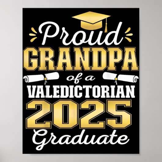 Poster Fière Grand-Père De 2025 Valedictorian Diplômé 25 (Devant)