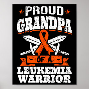 Poster Fière Grand-Père D'Un Guerrier De Leucémie Abuelo