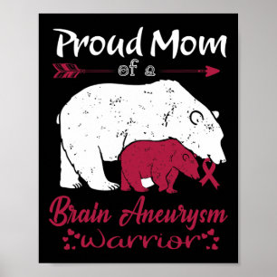 Poster Fière maman Cerveau Aneurie Sensibilisation