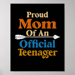 Poster Fière maman de adolescent 13e anniversaire 13 ans