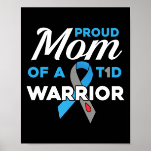 Poster Fière Maman Du Diabète Guerrier T1D Sensibilisatio
