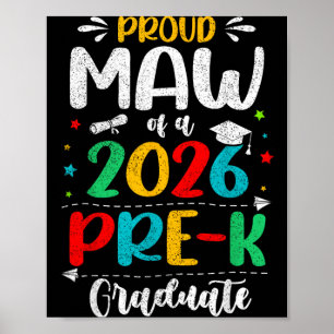 Poster Fière Maman D'un Enfant Diplômé De Pré-Maternelle