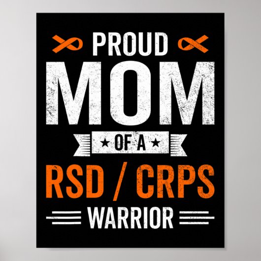 Poster Fière maman d'un RSD CRPS Guerrier Survivor Sensib (Devant)