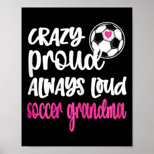Poster Fière Mamie de Footballeuse Fou de Foot