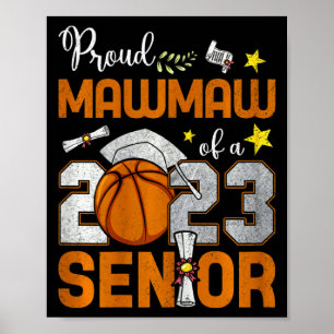 Poster Fière mawmaw d'une senior de basketball 2023