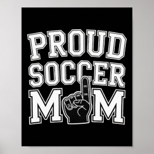 Poster Fière mère de footballeuse Support de fans joyeux