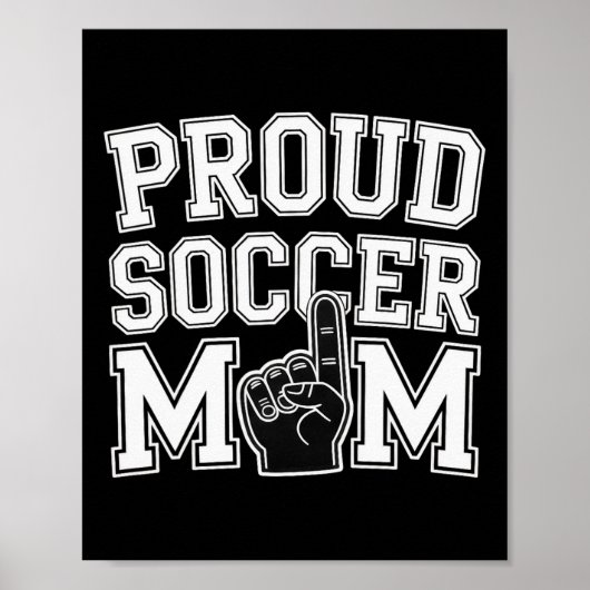 Poster Fière mère de footballeuse Support de fans joyeux (Devant)