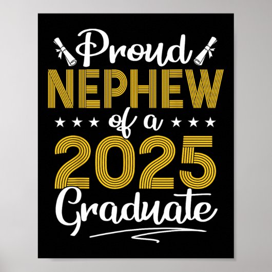 Poster Fière Nephew D'Un Cl De 2025 Diplômé Gradu Senior (Devant)