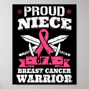 Poster Fière Nièce Du Cancer Du Sein Guerrier Lauréats Ro