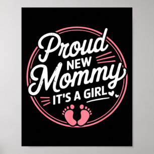 Poster Fière nouvelle maman C'est une fille Mère bientôt