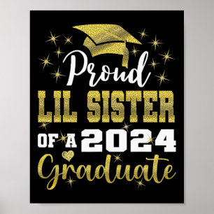 Poster Fière Petite Soeur De 2024 Diplômée Famille Awesom
