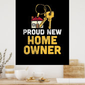 Poster Fière propriétaire d'une nouvelle maison (Cuisine)