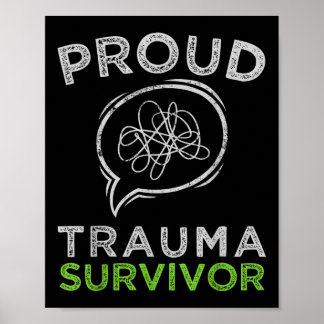Poster Fière Trauma Survivant Trauma Thérapie Santé menta