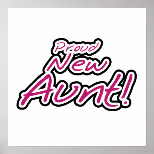 Poster Fiers t-shirts et cadeaux de nouvelle tante