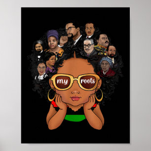 Poster Fierté Afro Melanin Girls Black History Mois
