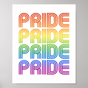 Poster Fierté Arc-en-ciel Rétro