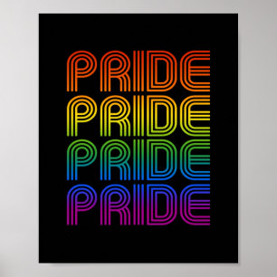 Poster Fierté Arc-en-ciel Rétro