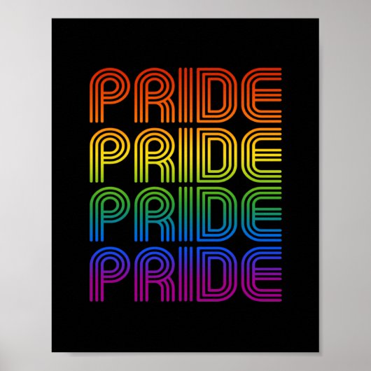 Poster Fierté Arc-en-ciel Rétro (Devant)