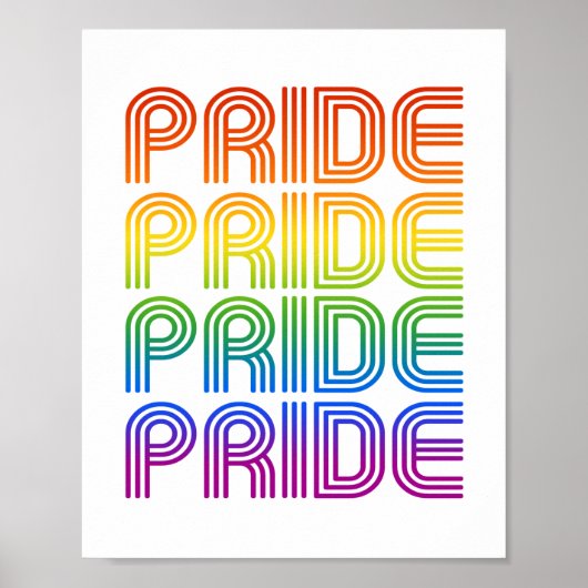 Poster Fierté Arc-en-ciel Rétro (Devant)