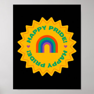 Poster Fierté. Bonne fierté. Gay love. couleur arc-en-cie