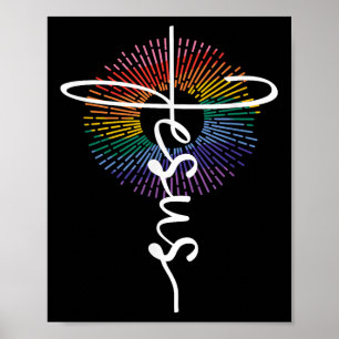 Poster Fierté chrétienne jésus lesbienne gay queer Lgbtq