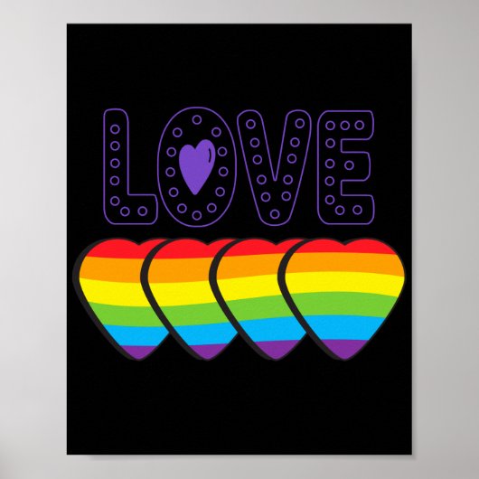 Poster Fierté d'amour. LGBT+Pride. Fierté (Devant)