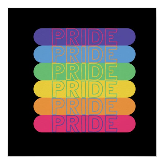 Poster Fierté dans les couleurs arc-en-ciel (Devant)
