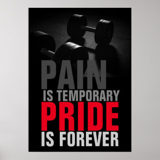 Poster Fierté de douleur Motivation Bodybuilding Fitness