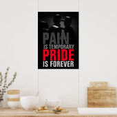 Poster Fierté de douleur Motivation Bodybuilding Fitness (Cuisine)