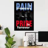 Poster Fierté de douleur pour la construction du corps (Bureau à domicile)