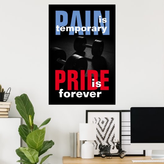 Poster Fierté de douleur pour la construction du corps (Bureau à domicile)