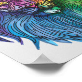 Poster Fierté de lion arc-en-ciel (Coin)