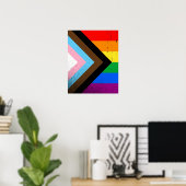 Poster Fierté de progrès LGBTQ+ (Bureau à domicile)