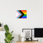 Poster Fierté de progrès LGBTQ+ (Bureau à domicile)