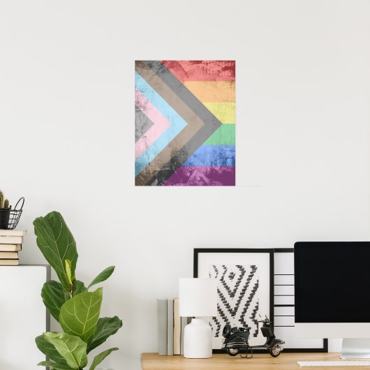 Poster Fierté de progrès LGBTQ+ (Bureau à domicile)