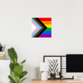 Poster Fierté de progrès LGBTQ+ (Bureau à domicile)