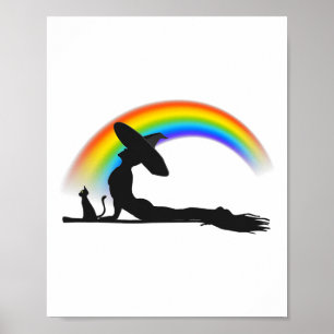 Poster Fierté de yoga LGBT Sorcière Hippie Halloween Arc-