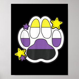 Poster Fierté des droits gays du mois LGBTQ Patte furry n