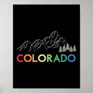 Poster Fierté du Colorado Randonnée Arc-en-ciel Rétro Vin