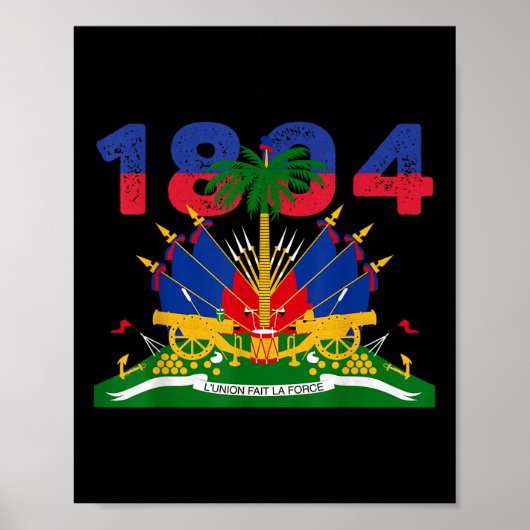 Poster Fierté du drapeau haïtien 1804 Fête de l'Indépenda (Devant)