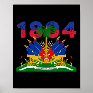 Poster Fierté du drapeau haïtien 1804 Jour de l'indépenda