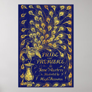 Poster Fierté et préjugé Bleu Peacock Livre couverture